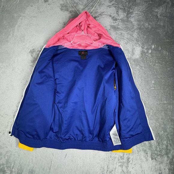 Nike Air Jordan Jacket Boys Large Multicolor Colorblock Windbreaker Streetwear - Picture 3 of 11